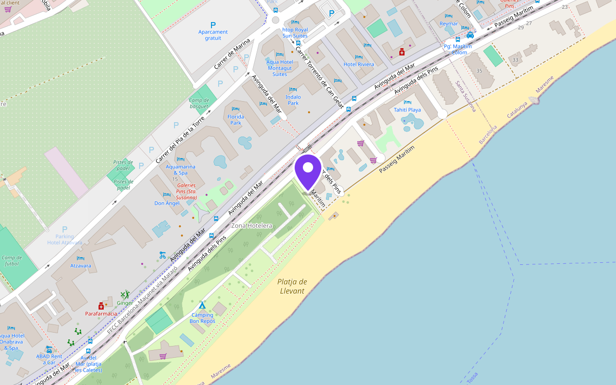 Mapa: Hotel Don Angel, Passeig Marítim, s/n, 08398 Santa Susanna, Barcelona