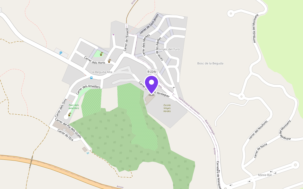 Mapa: L'Envelat de la Beguda Alta, Carrer de Mossèn Cinto Verdaguer, s/n, 08782 La Beguda Alta